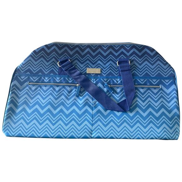 Missoni parfum weekender travel duffel bag large blue zig zag print NWT - Picture 3 of 5